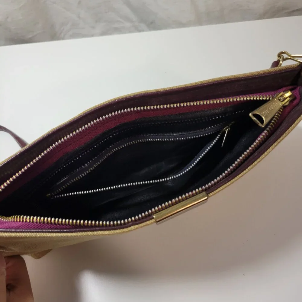Vintage Julius Resnick Canvas Purse - Light and Dark Brown - Picture 9 of 11